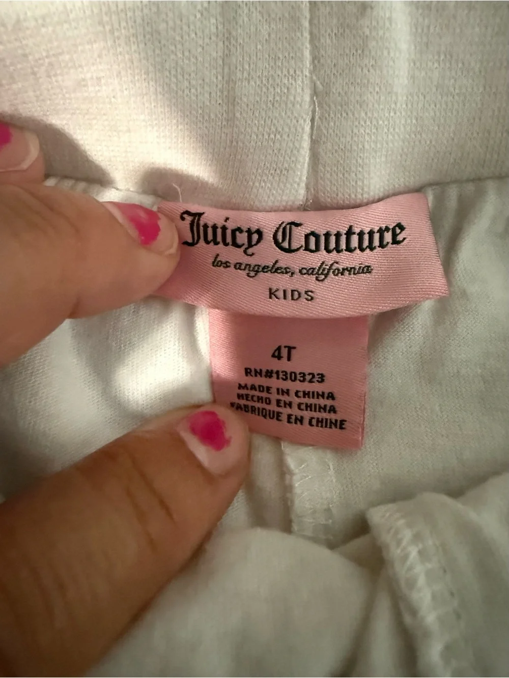 Juicy Couture White Kids Top with Pink Label